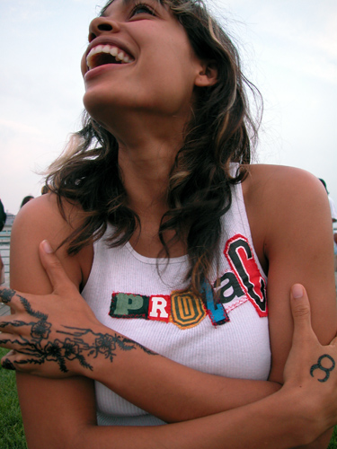 Rosario Dawson at the Lesbian & Gay Pride March 2003. Comments Off