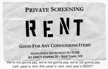 RENT FILM PRESCREENING TICKET
